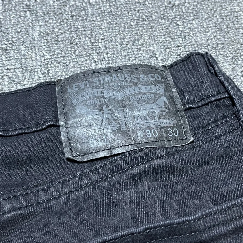 Levis 511 Slim Fit Jeans 30x30 Black Denim Pants Waterless